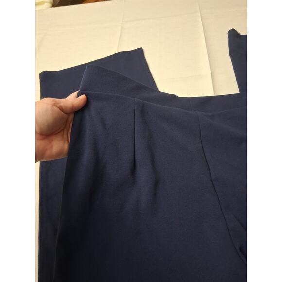 H&M Navy Blue SAILOR PANTS Flared wide leg Womens Size L GOLD Button Front - Picture 12 of 13